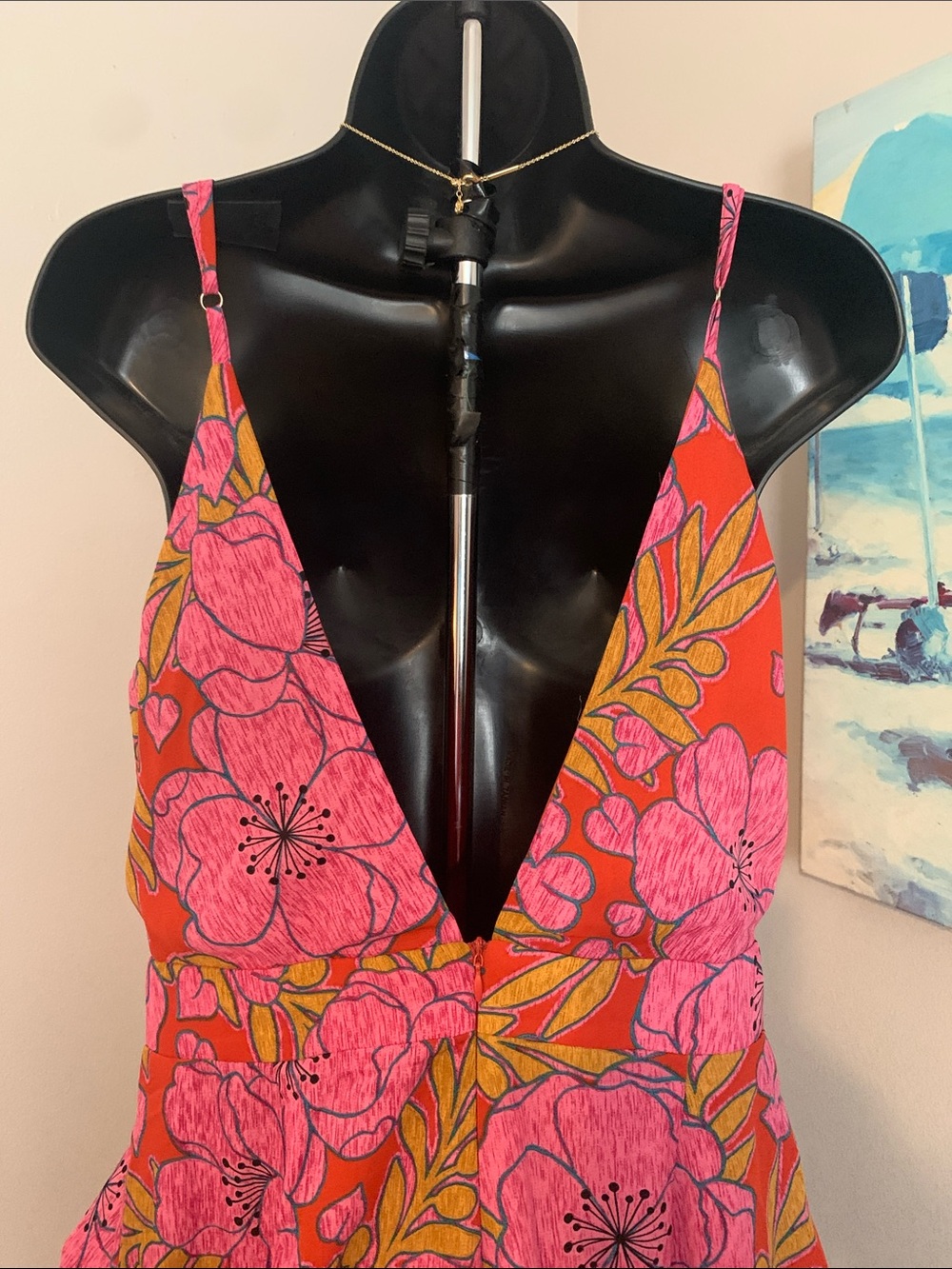 Floral Pink & Rust Slip Jumpsuit - Picture 7 of 8